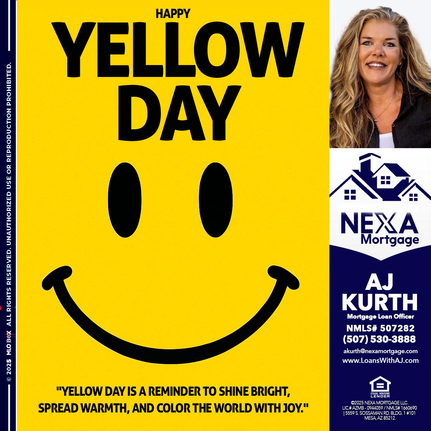 YELLOW DAY - Amy J Kurth -Loan Officer