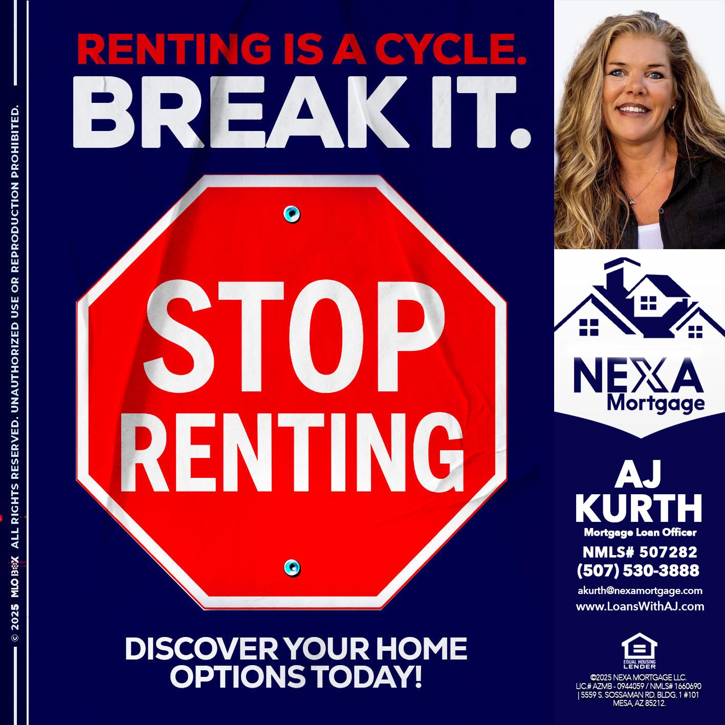 STOP RENTING - Amy J Kurth -Loan Officer