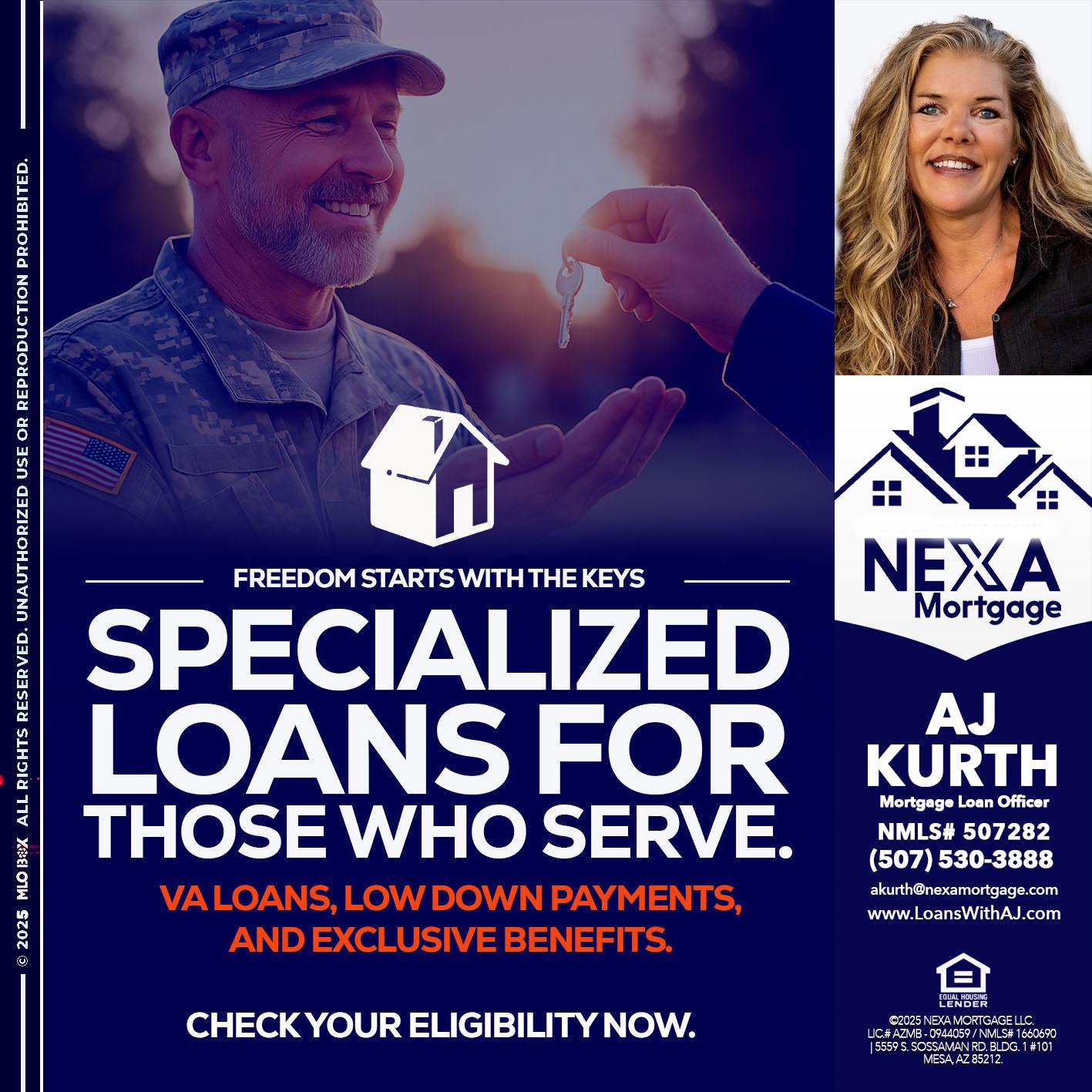 SPECIALIZED LOANS - Amy J Kurth -Loan Officer