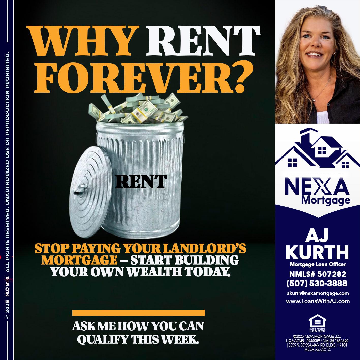 why rent? - Amy J Kurth -Loan Officer