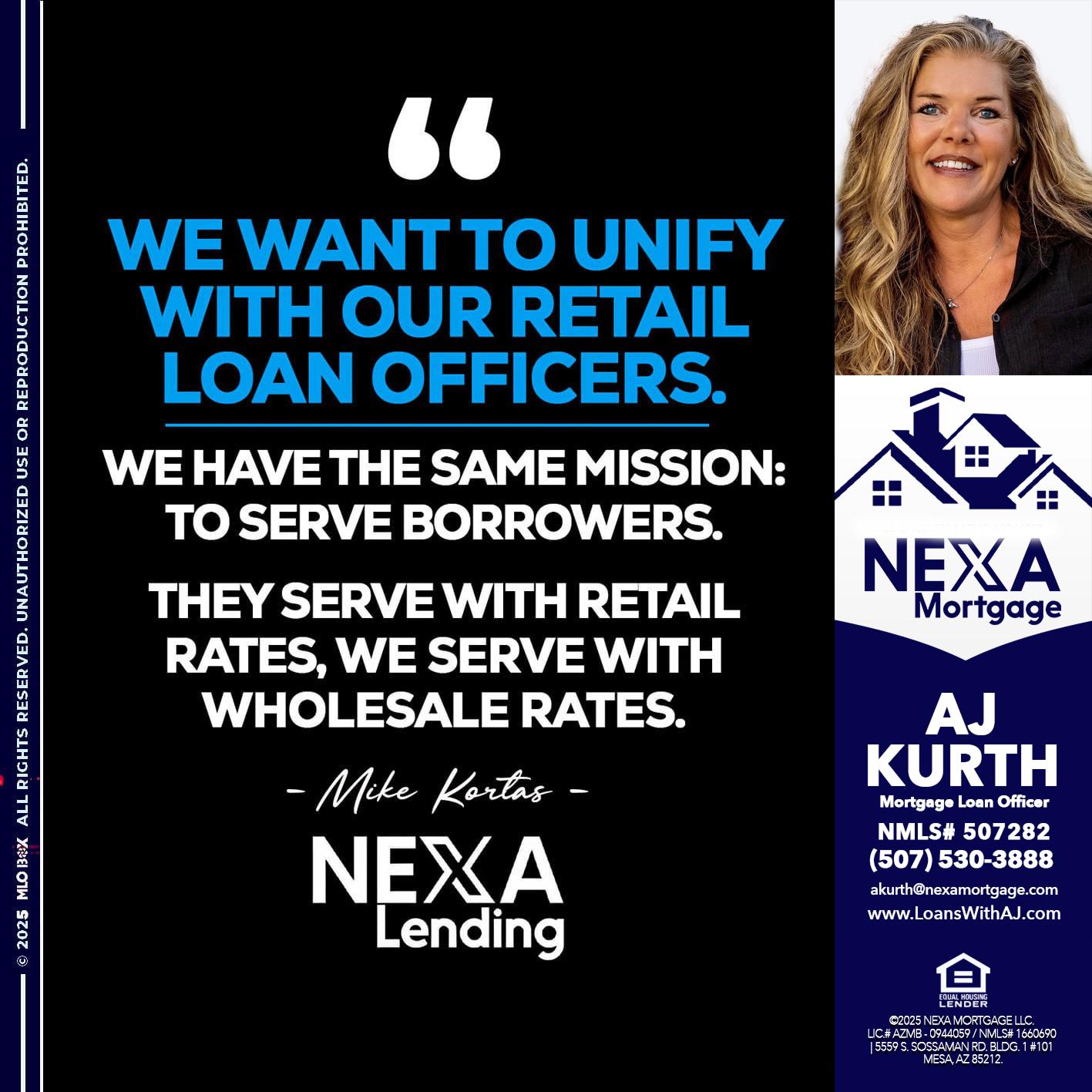WE WANT - Amy J Kurth -Loan Officer