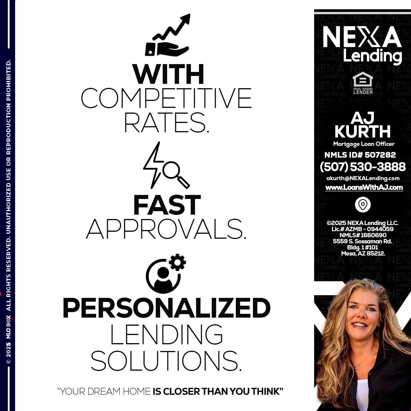 WITH COMPETITIVES RATES - Amy J Kurth -Loan Officer