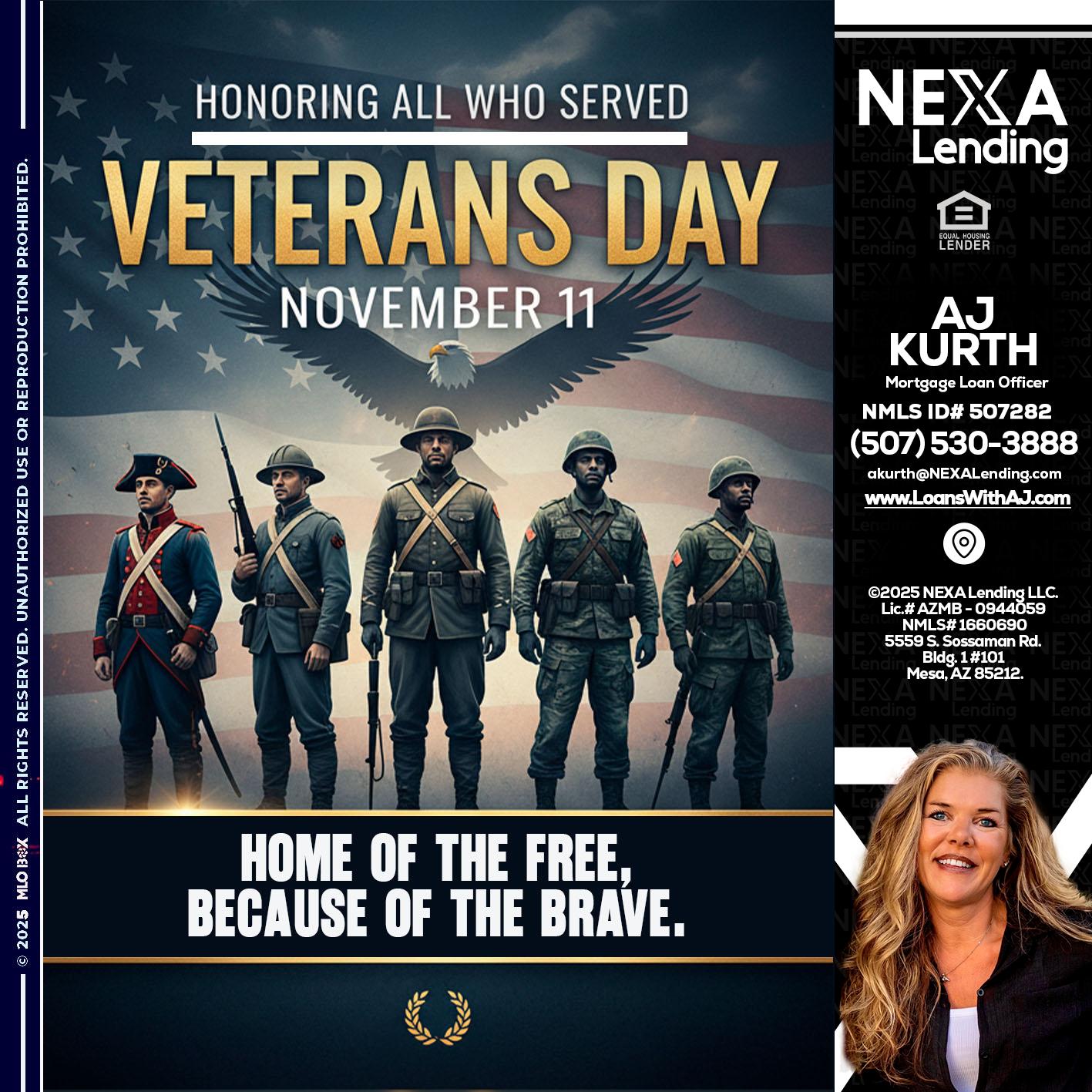 Veterans Day - Amy J Kurth -Loan Officer