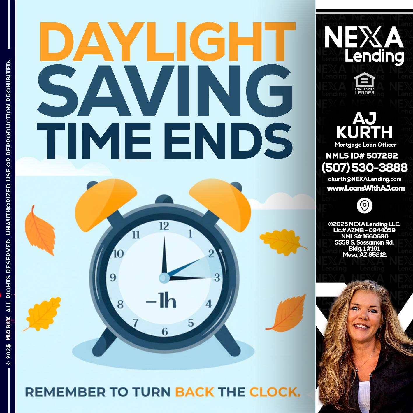 daylight saving - Amy J Kurth -Loan Officer