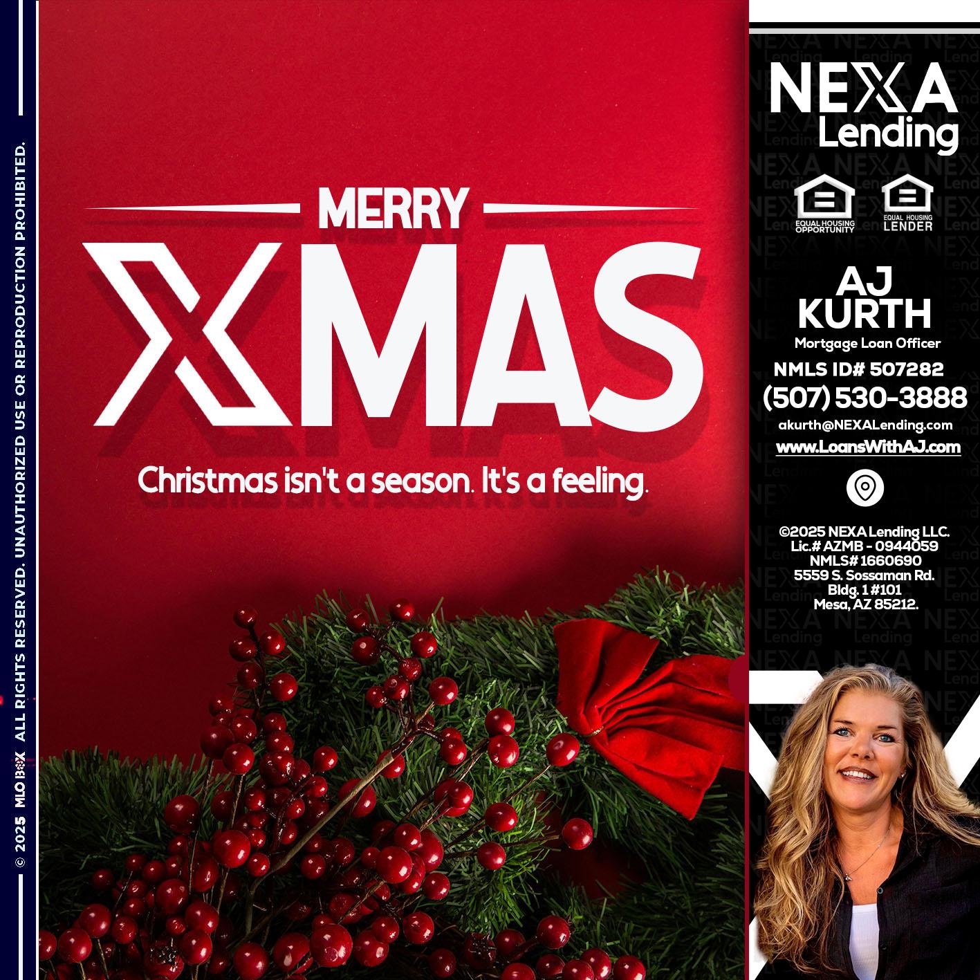 merry xmas - Amy J Kurth -Loan Officer