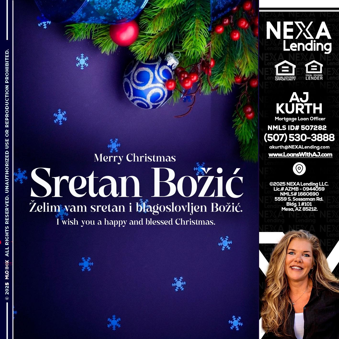 Sretan Božić - Amy J Kurth -Loan Officer