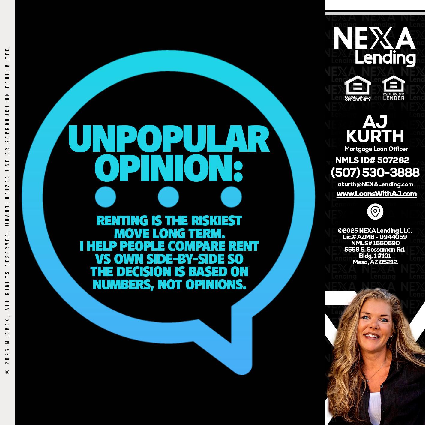 unpopular opinion - Amy J Kurth -Loan Officer