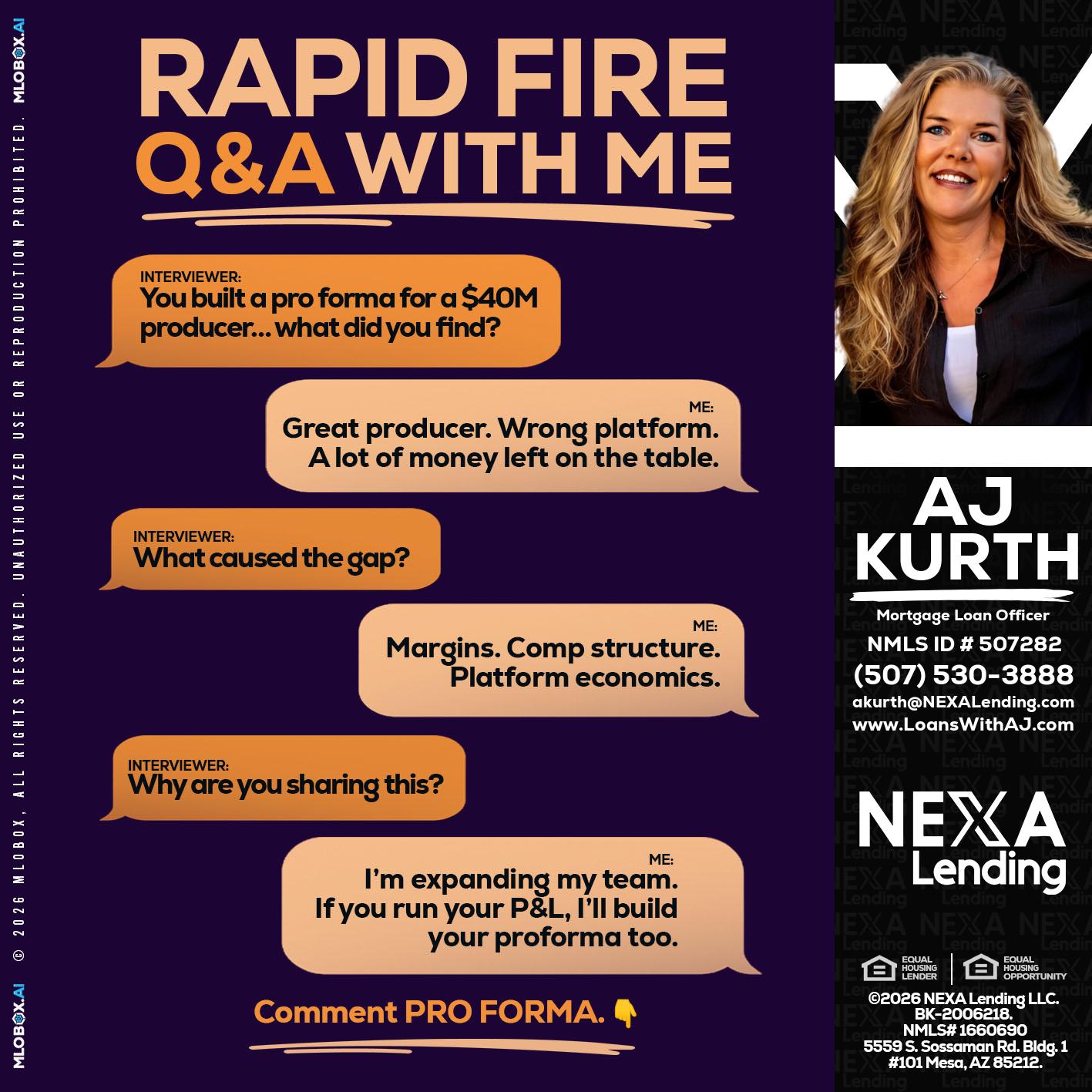 RAPID FIRE - Amy J Kurth -Loan Officer