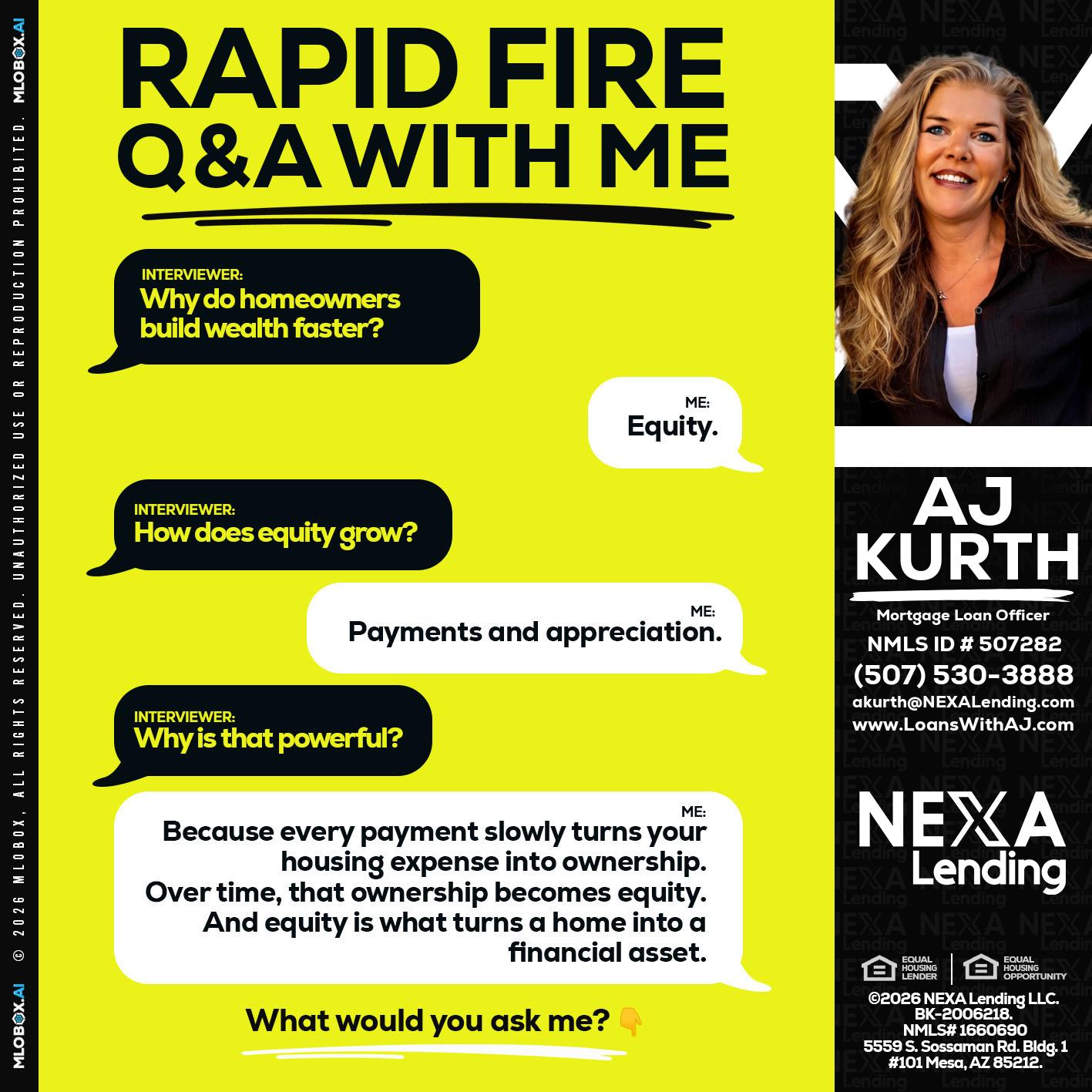 RAPID FIRE Q&A - Amy J Kurth -Loan Officer