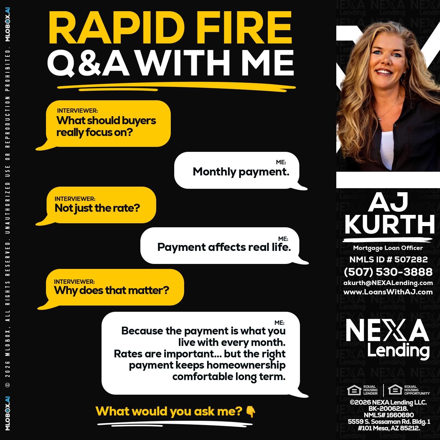 RAPID FIRE Q&A - Amy J Kurth -Loan Officer