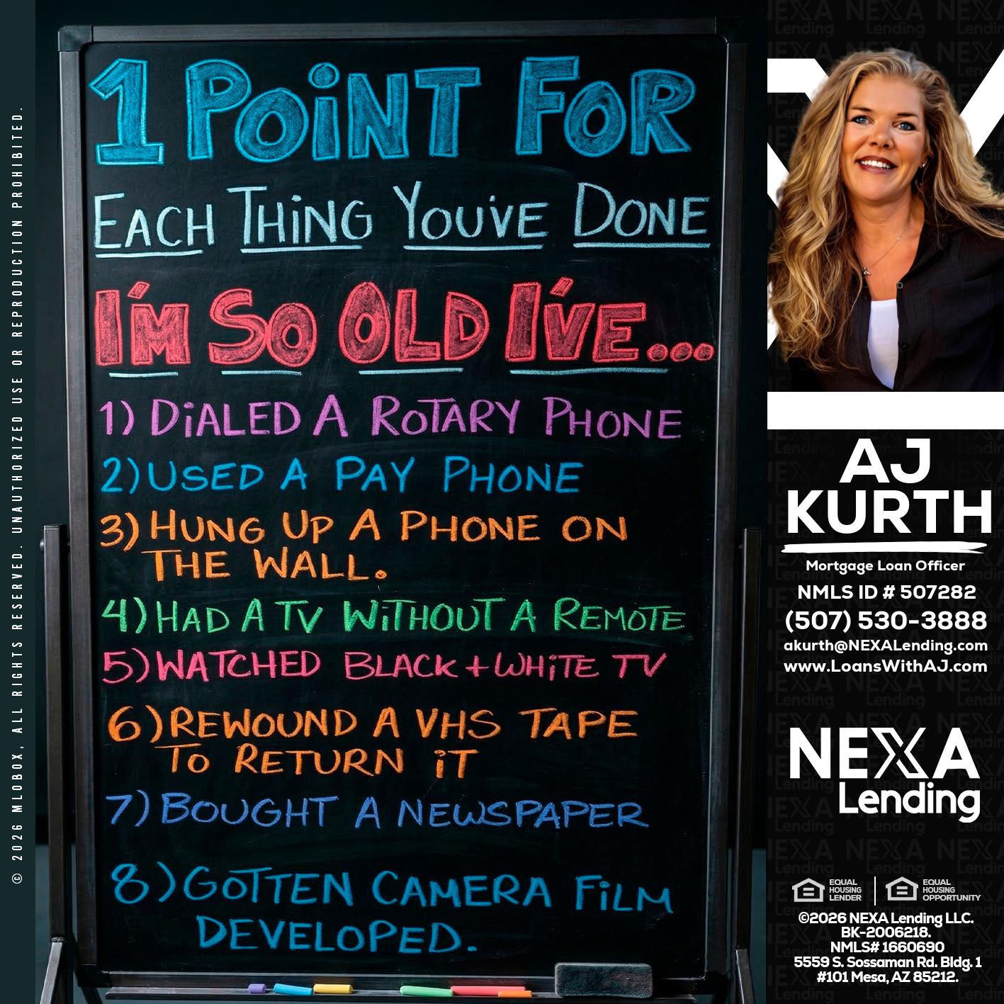 1 point for - Amy J Kurth -Loan Officer