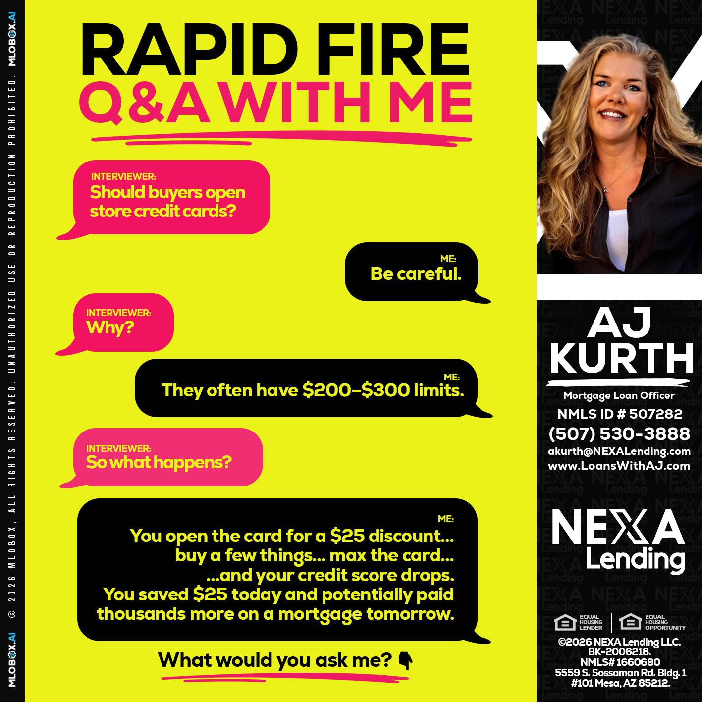RAPID FIRE Q&A - Amy J Kurth -Loan Officer