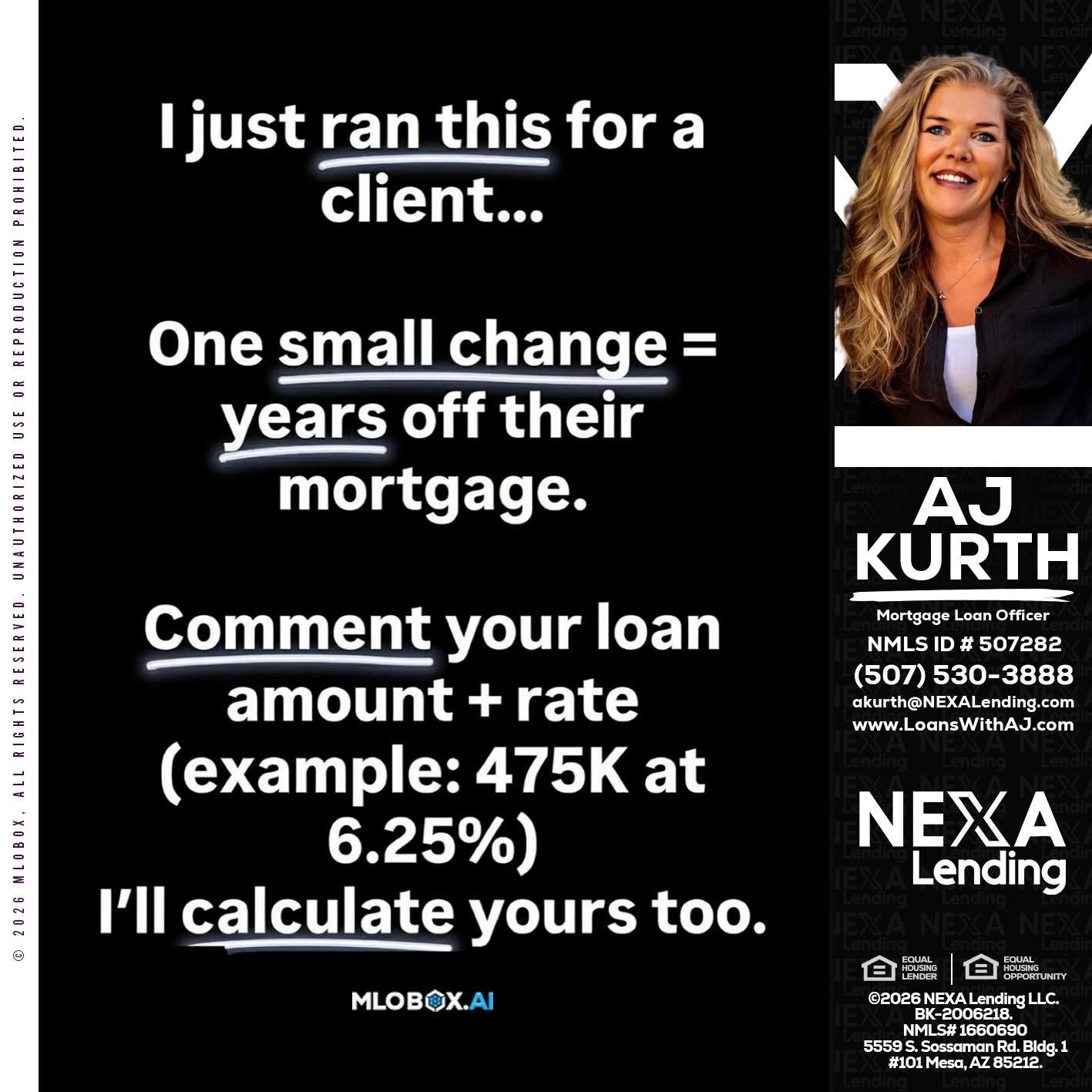I JUST RAN - Amy J Kurth -Loan Officer