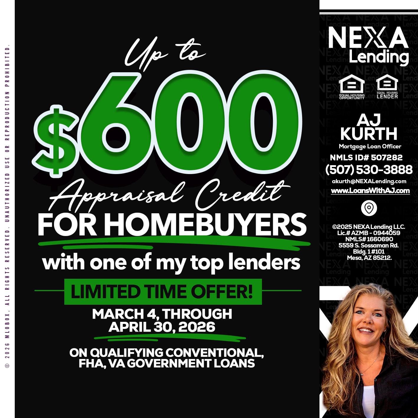 UP TO 600 - Amy J Kurth -Loan Officer