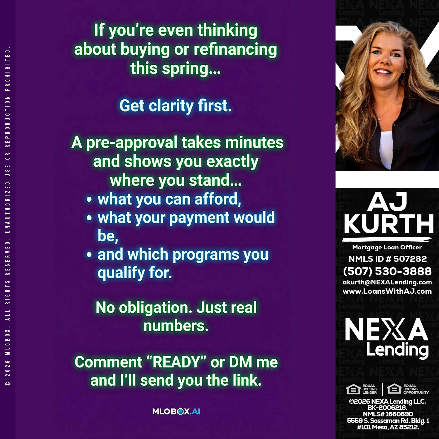 IF YOU THINKING - Amy J Kurth -Loan Officer