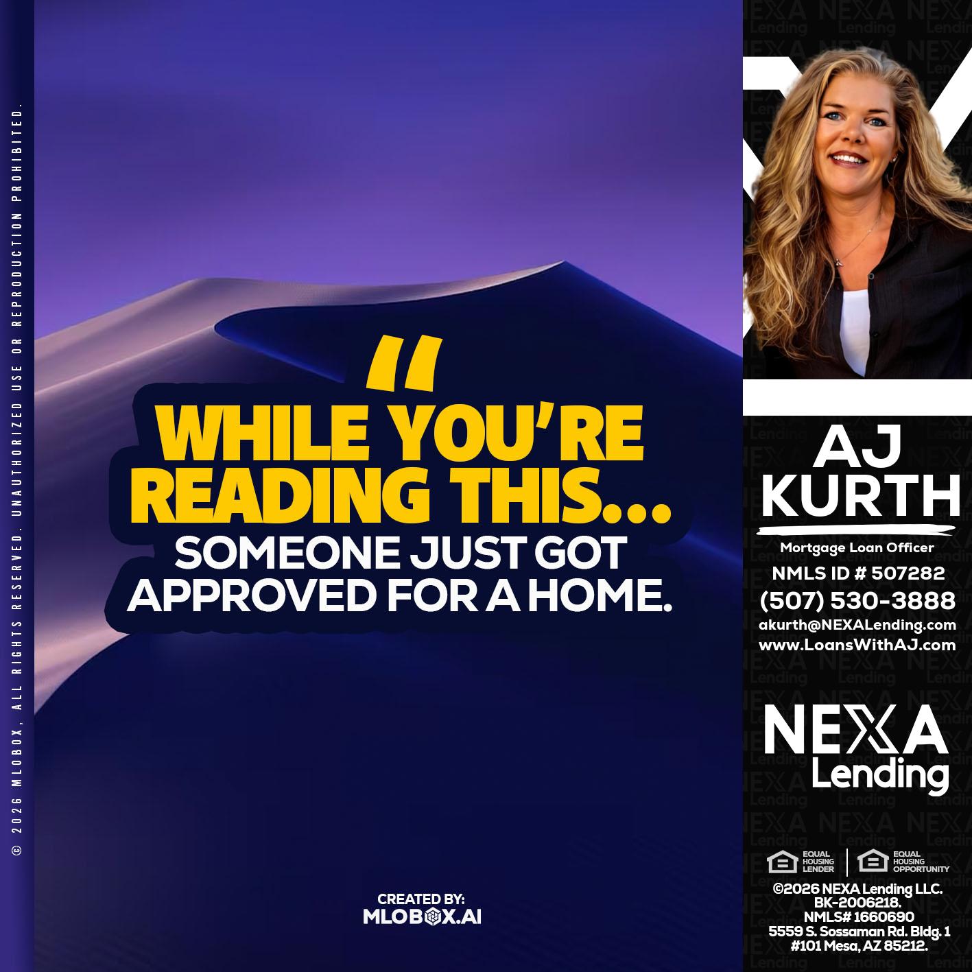 WHILE YOU - Amy J Kurth -Loan Officer