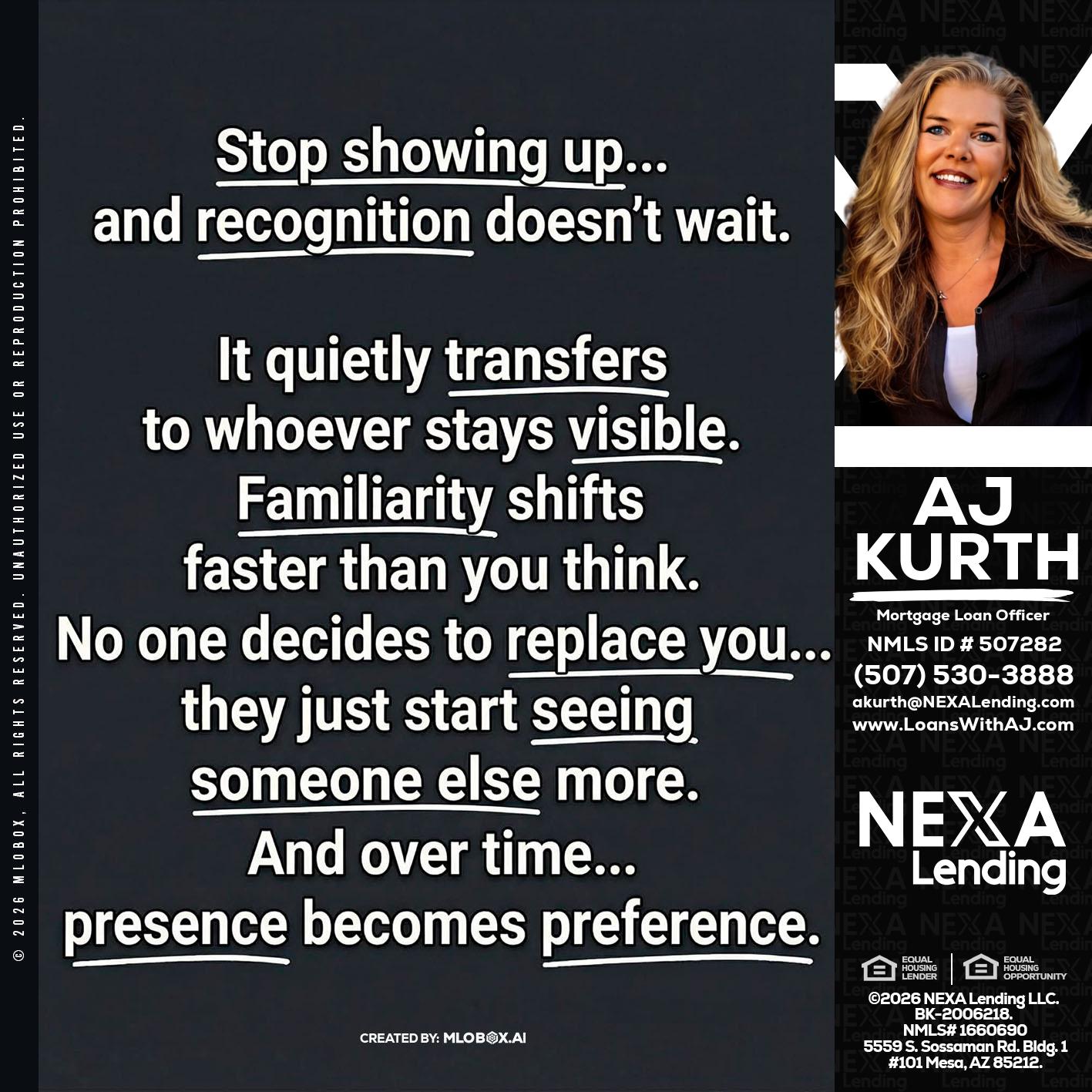 STOP SHOWING - Amy J Kurth -Loan Officer