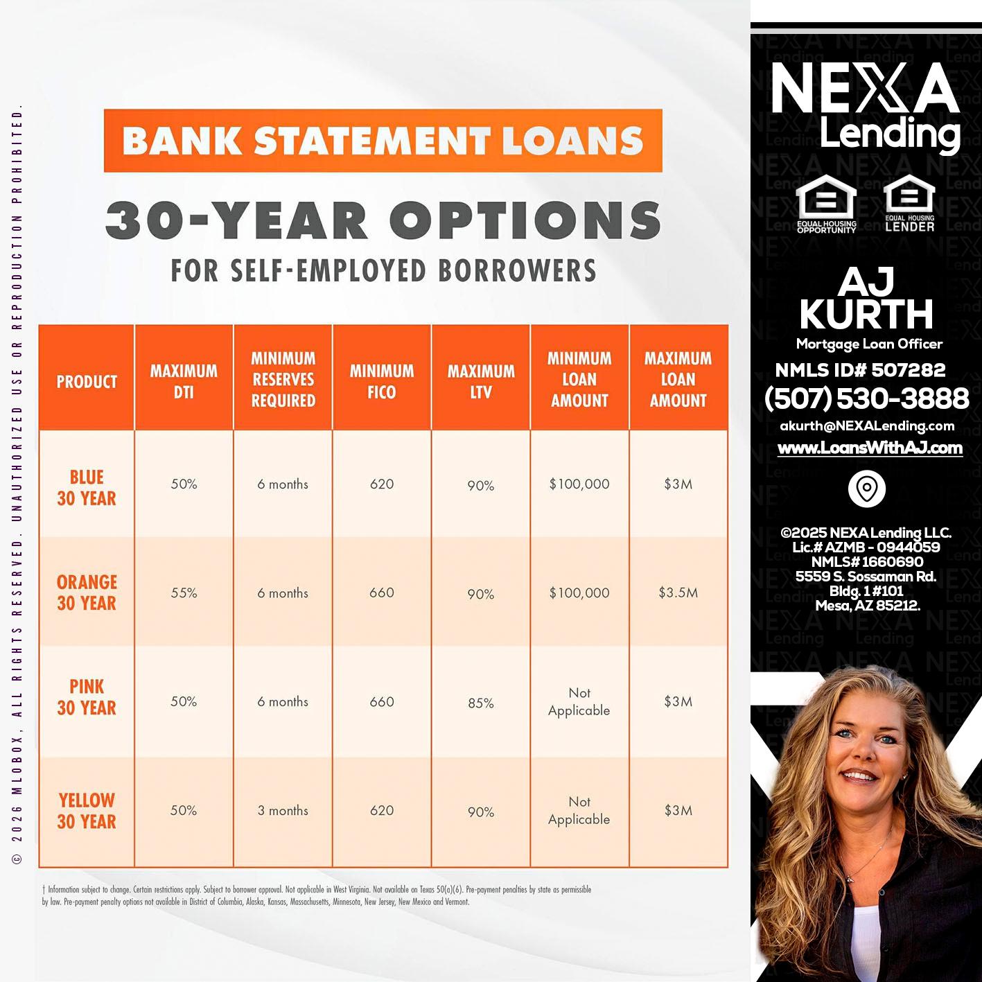 30 YEARS OPTIONS - Amy J Kurth -Loan Officer