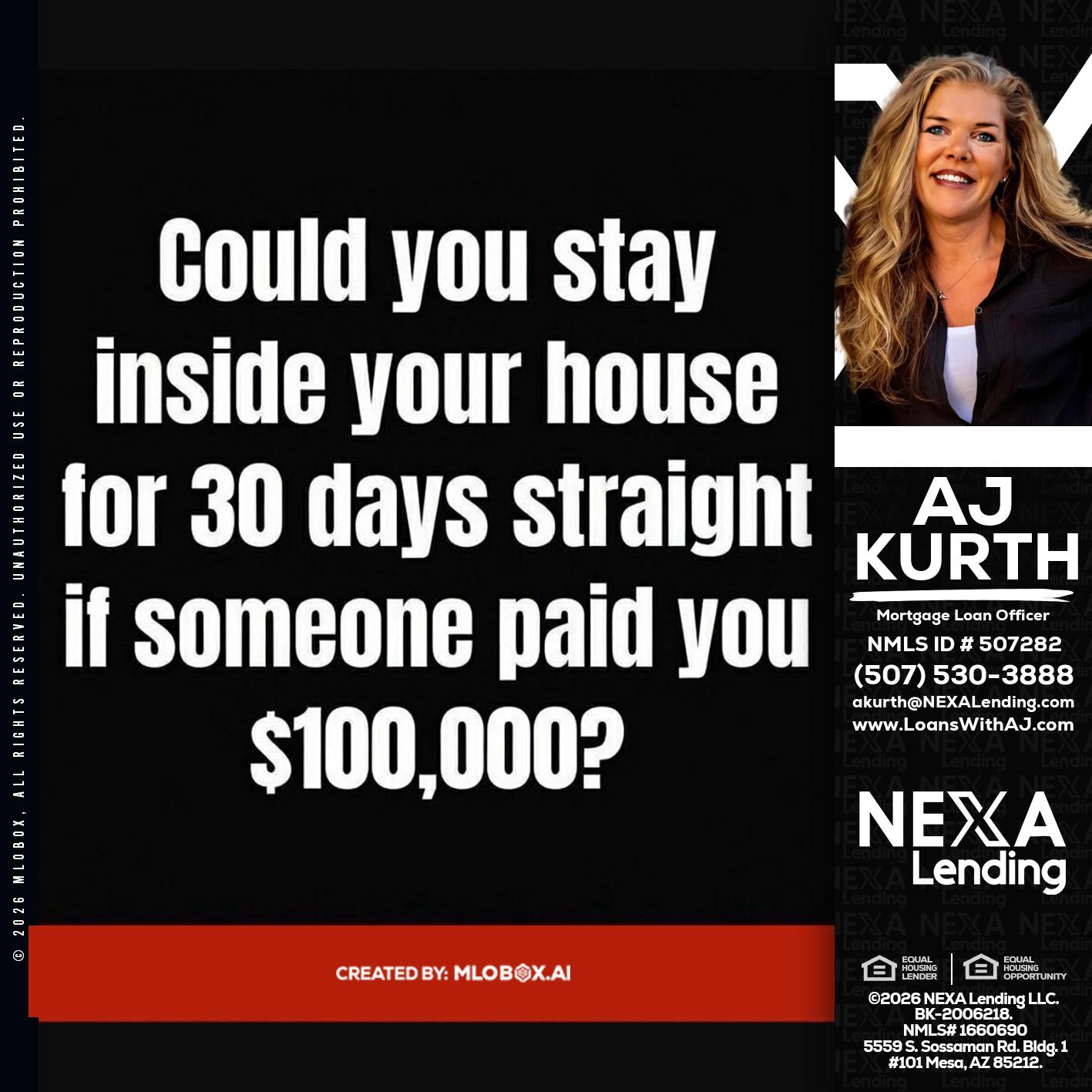 COULD YOU STAY - Amy J Kurth -Loan Officer