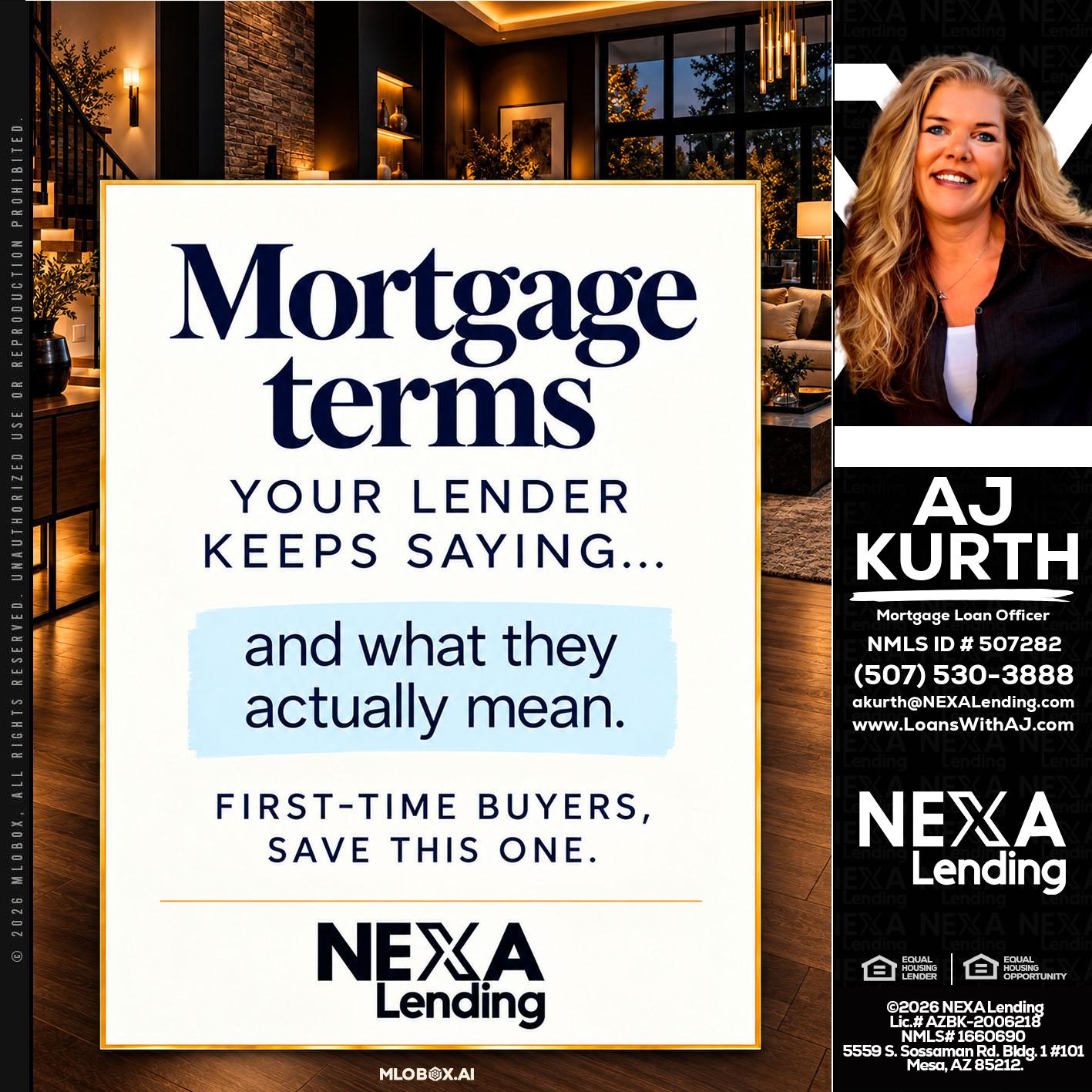 mortgage terms - Amy J Kurth -Loan Officer